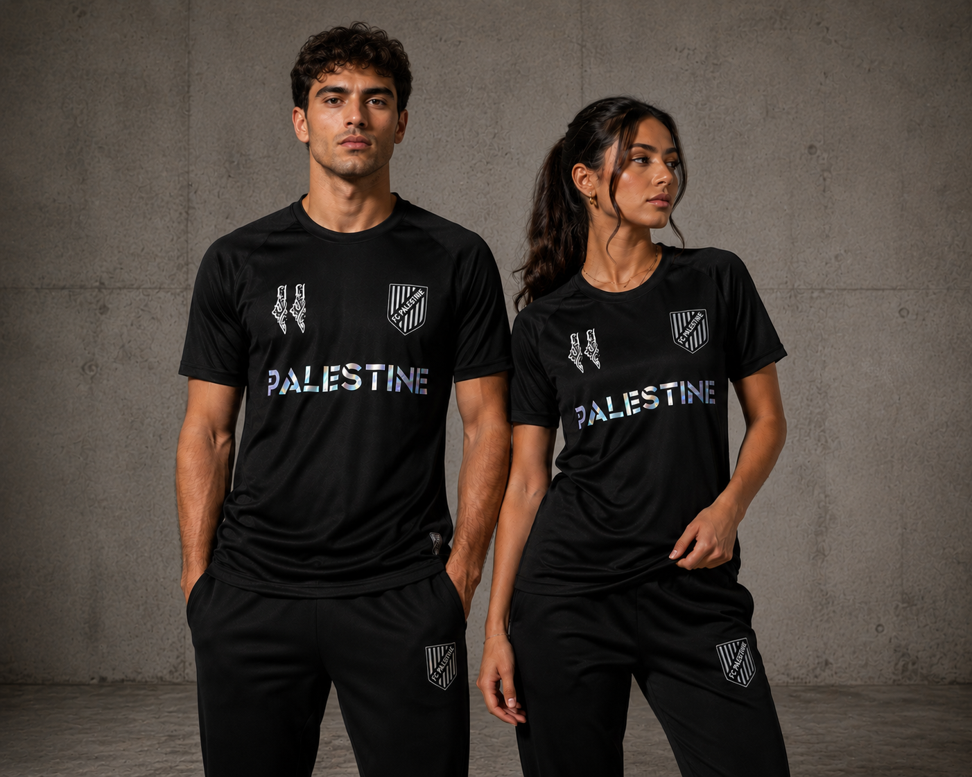 Maillot FC Palestine - Noir Brillant