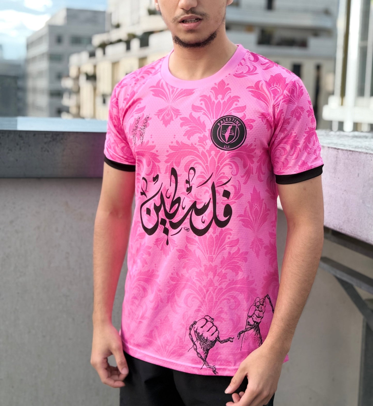 Maillot Palestine Rose Bonbon - Dos