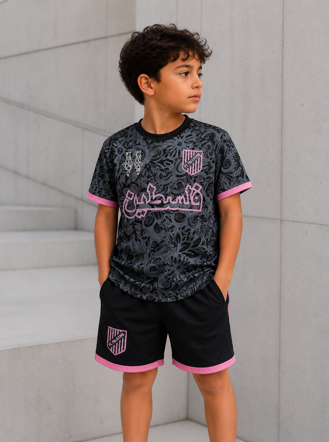 Maillot Enfant FC Palestine Noir