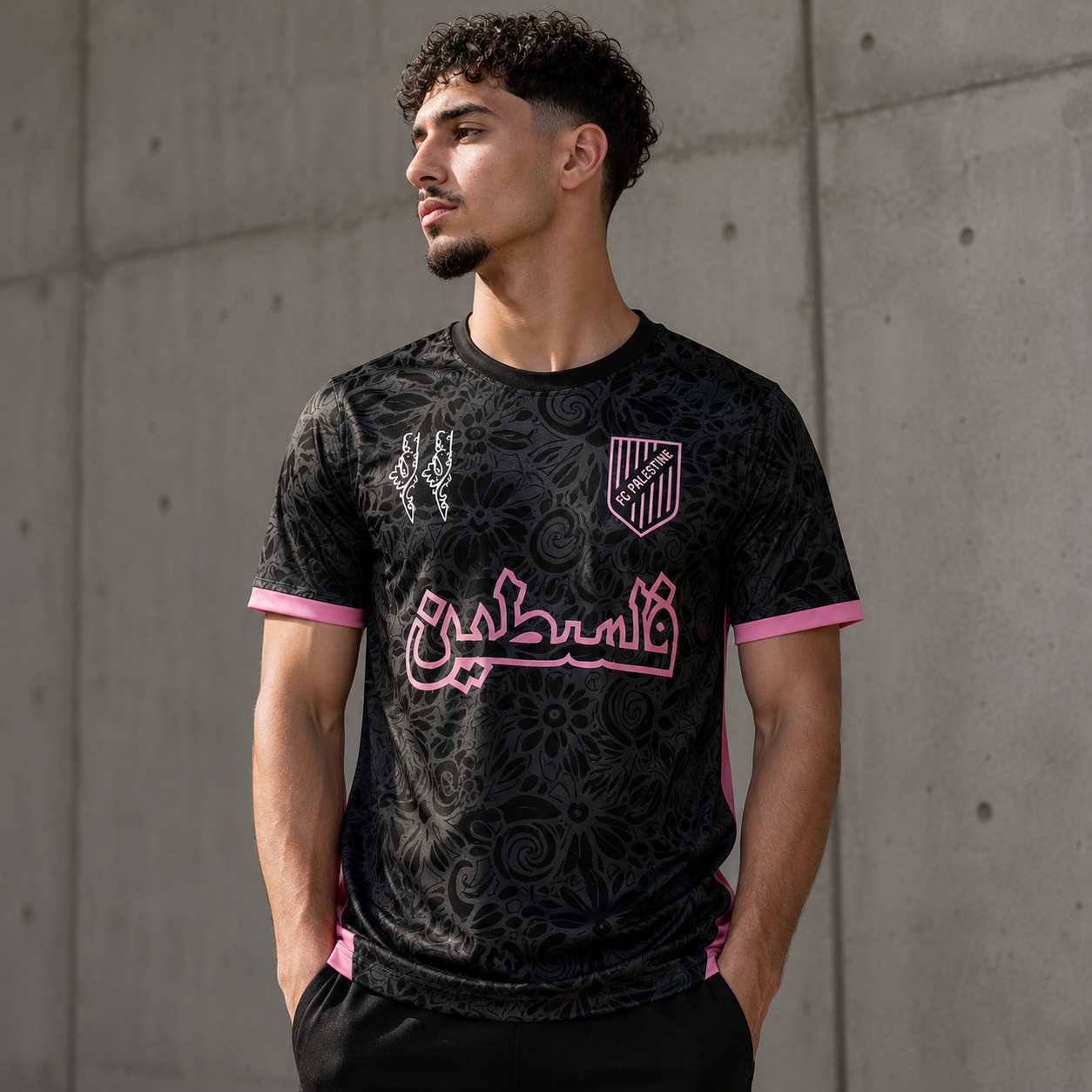 Maillot FC Palestine - Noir et Rose
